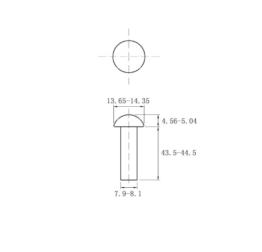 gb867 Φ8*44 半圆头实心铆钉