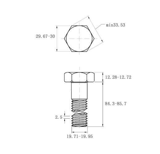 din931 m20*85 六角頭粗杆半牙螺栓