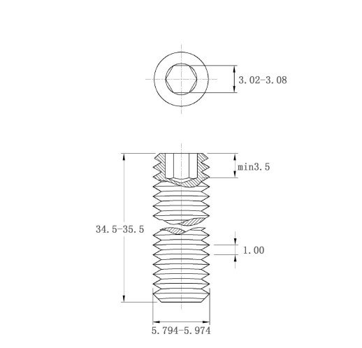 din913 m6*35 內六角平端緊定螺釘