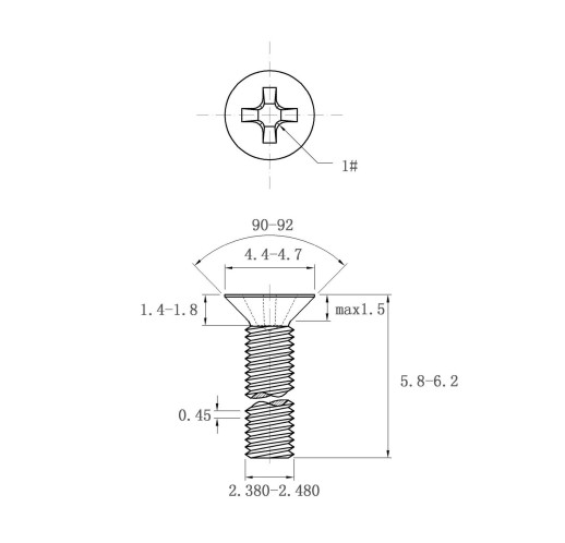 gb819 m2.5*6 十字沉头机螺钉