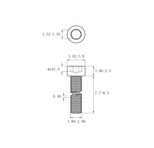 gb70.1 m2*8 內六角圓柱頭機螺釘