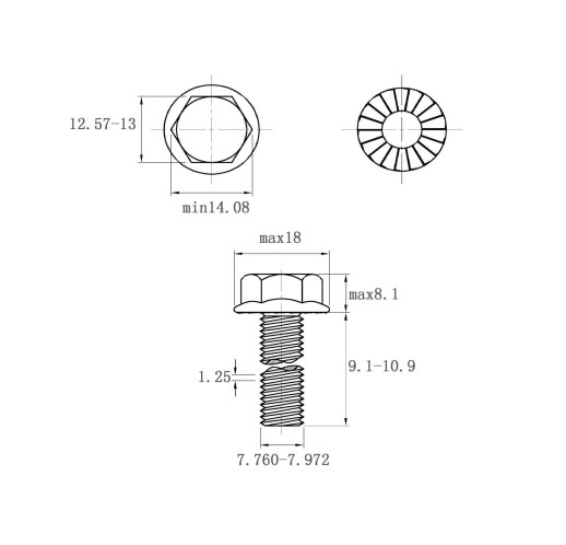gb5789 m8*10 加大系列六角头法兰面螺栓